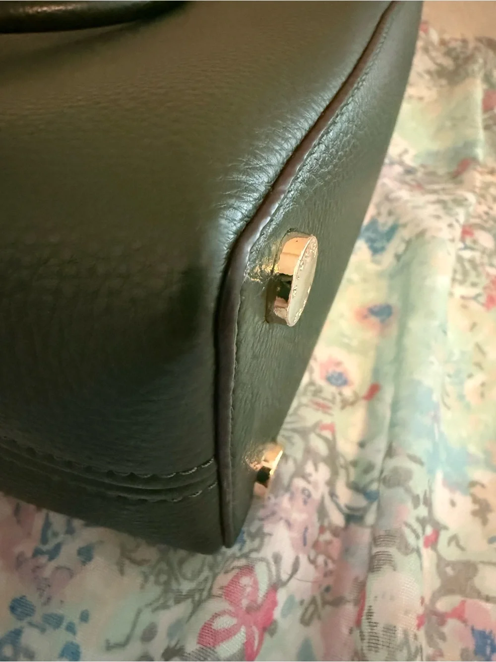 Michael Kors Green Pebbled Leather Satchel/Crossbody